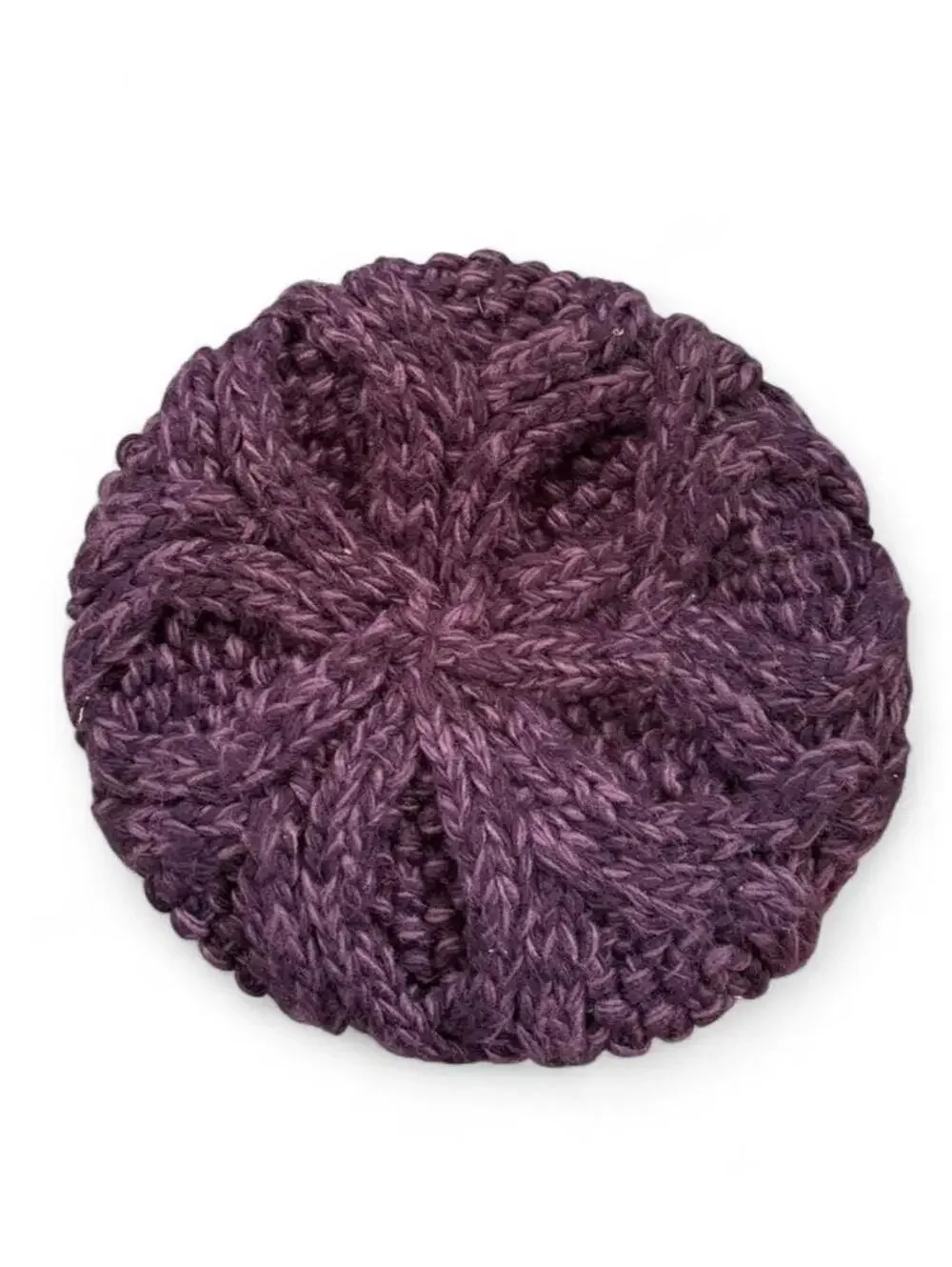 Merona Plum Chunky Cable Knit Beret Whimsigoth